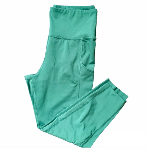 AE NWOT Teal High Waisted Pocket Leggings - Picture 1 of 5